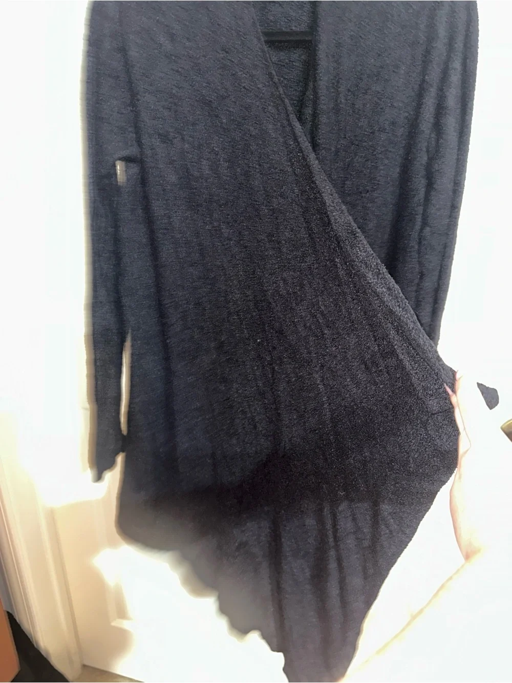 Barefoot Dreams bamboo chic lite Black Open-Front Draped Cardigan
